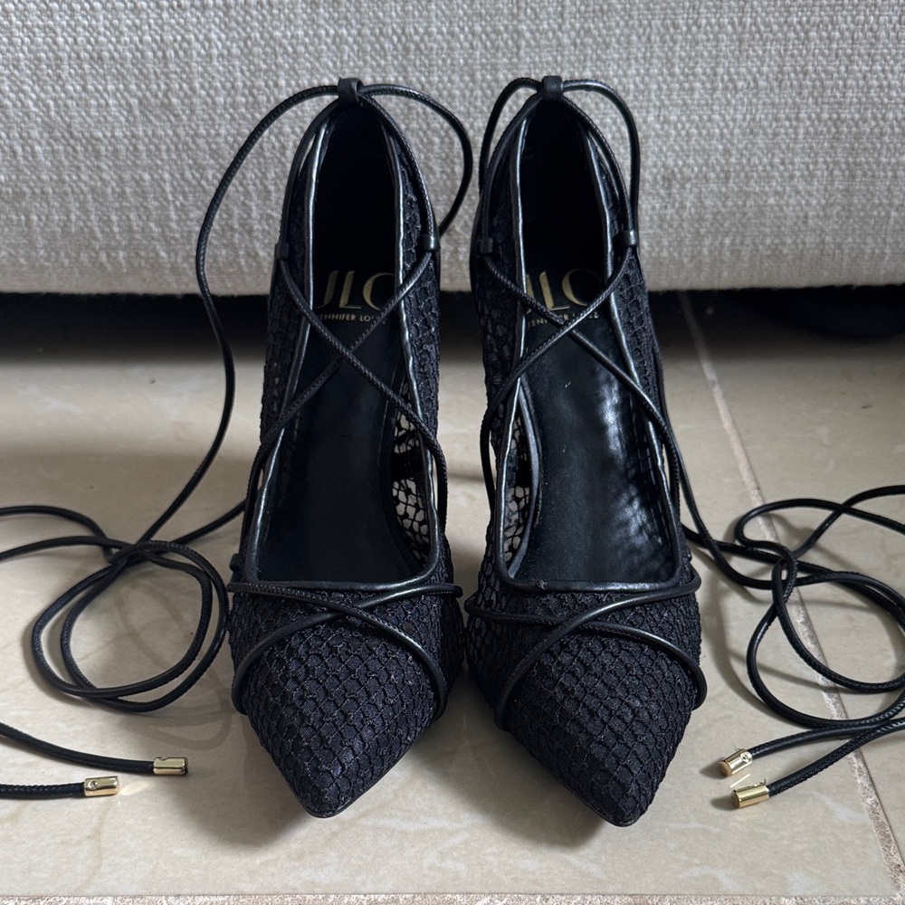 JLO Black Lace-Up Women's Shoes